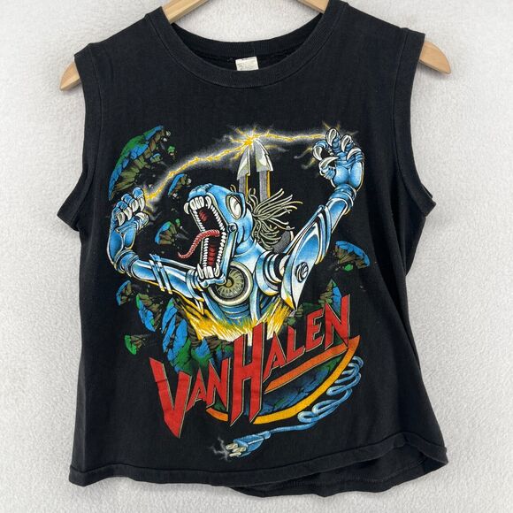 VAN HALEN Shirt Adult S KICKS ASS Monster Of Rock 1986 Tour Black Single Stitch